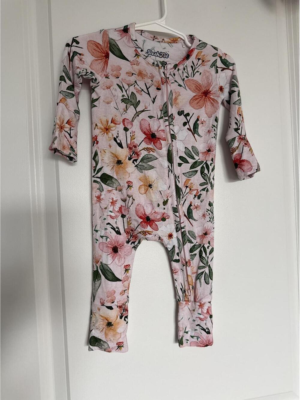 Posh Tot Floral Bamboo Baby Convertible Sleeper 3-6 Months